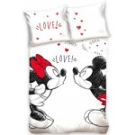 POŚCIEL 140x200 MYSZKA MINNIE MOUSE MICKEY 100% BAWEŁNA SERDUSZKA MYSZKI