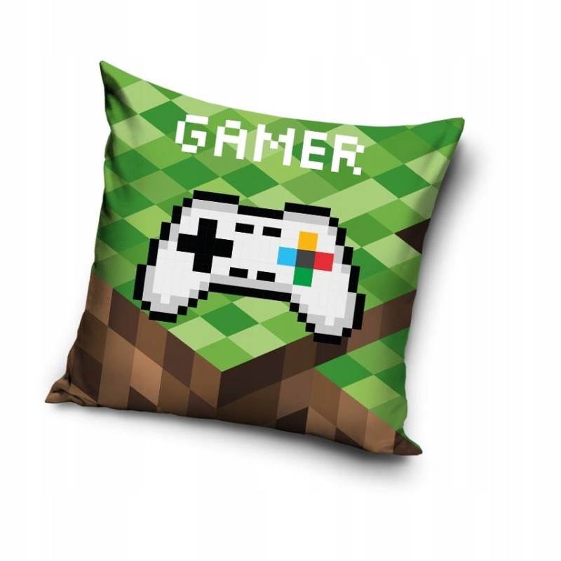 POSZEWKA 40x40 WELVET DLA DZIECI NA PODUSZKĘ VELVET MINECRAFT GAMER PAD