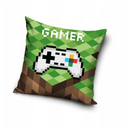 POSZEWKA 40x40 WELVET DLA DZIECI NA PODUSZKĘ VELVET MINECRAFT GAMER PAD