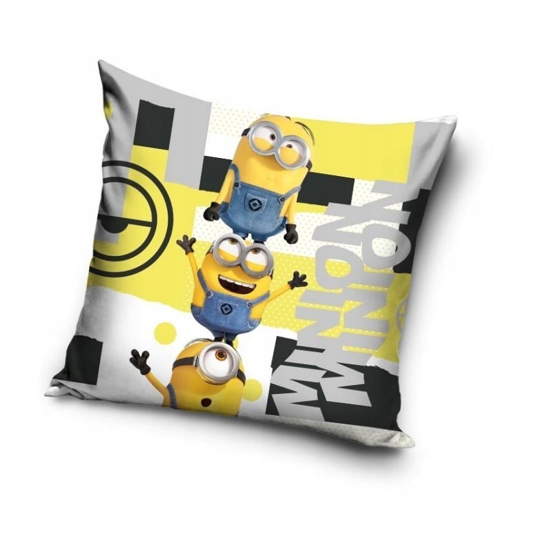 POSZEWKA 40x40 WELVET DLA DZIECI NA PODUSZKĘ VELVET MINIONKI MINIONS