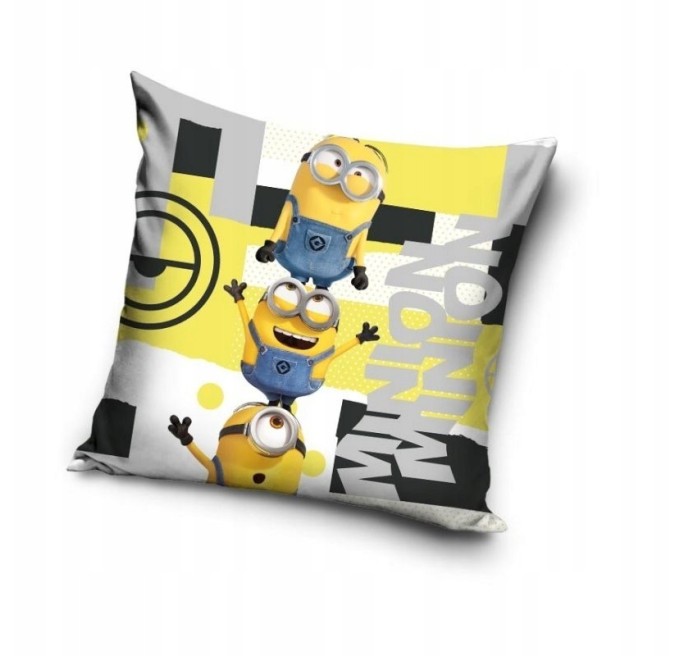 POSZEWKA 40x40 WELVET DLA DZIECI NA PODUSZKĘ VELVET MINIONKI MINIONS