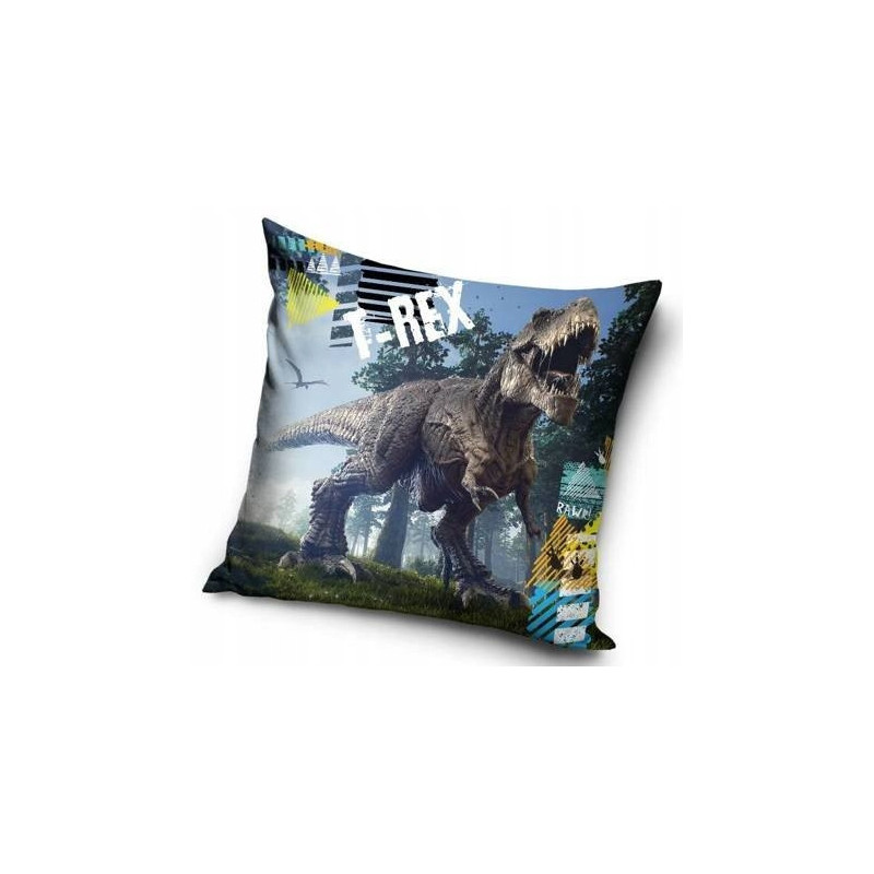 POSZEWKA 40x40 WELWET T-REX DINOZAUR DLA DZIECI NA PODUSZKĘ VELVET