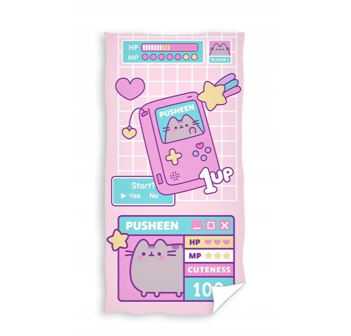 DUŻY RĘCZNIK KĄPIELOWY 70X140 PLAŻOWY BAWEŁNA KOT KOTEK PUSHEEN