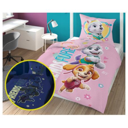 KOMPLET POŚCIELI PSI PATROL 160x200 ŚWIECI W CIEMNOŚCI CHASE PAW PATROL SKY