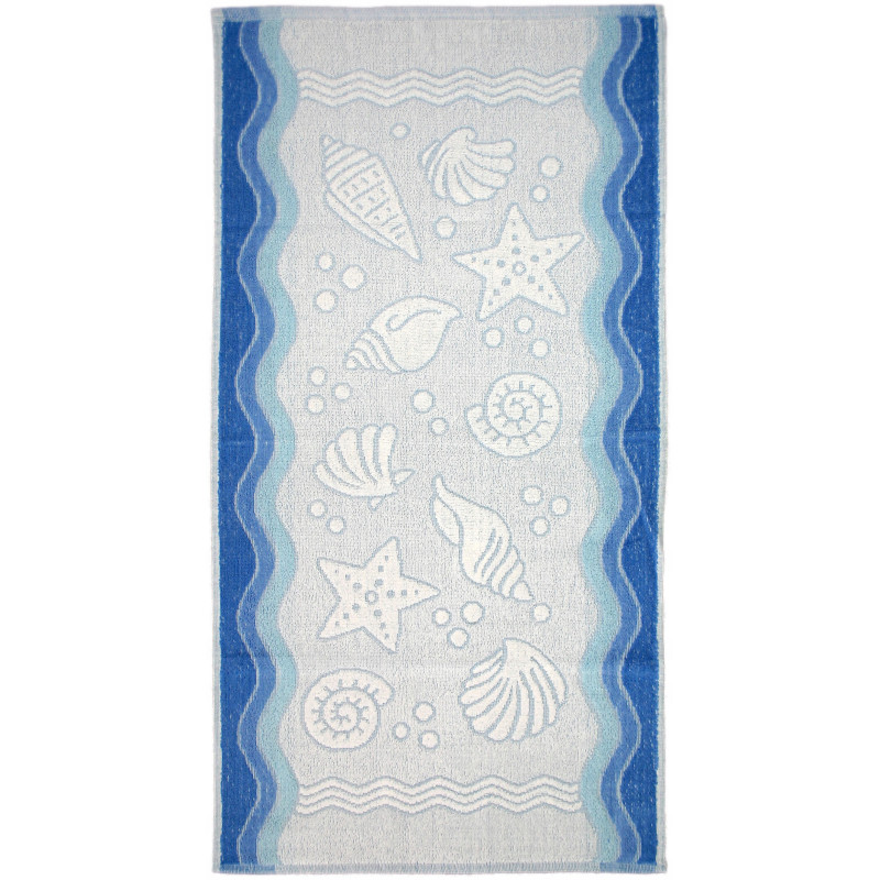 MAŁY RĘCZNIK DO RĄK TWARZY FLORA OCEAN 100% BAWEŁNA 40x60CM NIEBIESKI GRENO