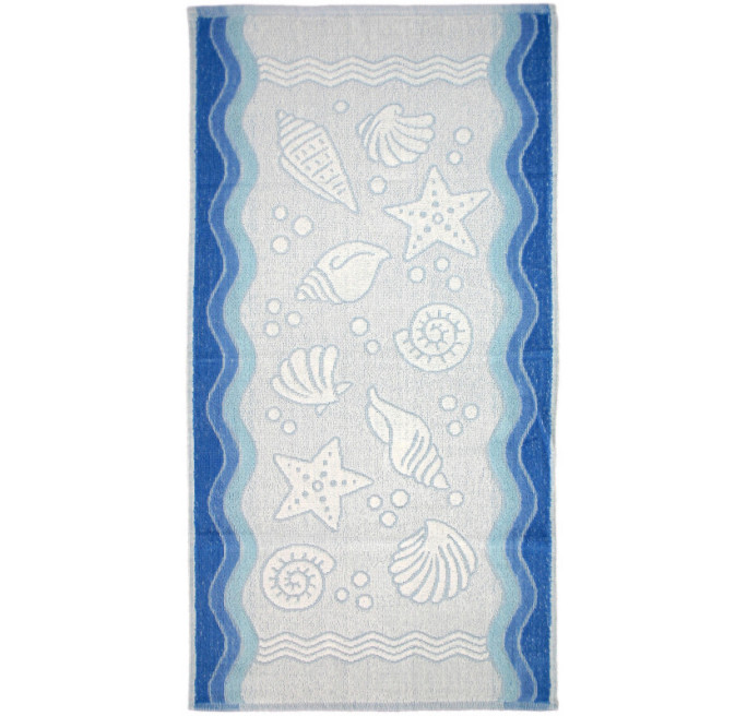 MAŁY RĘCZNIK DO RĄK TWARZY FLORA OCEAN 100% BAWEŁNA 40x60CM NIEBIESKI GRENO