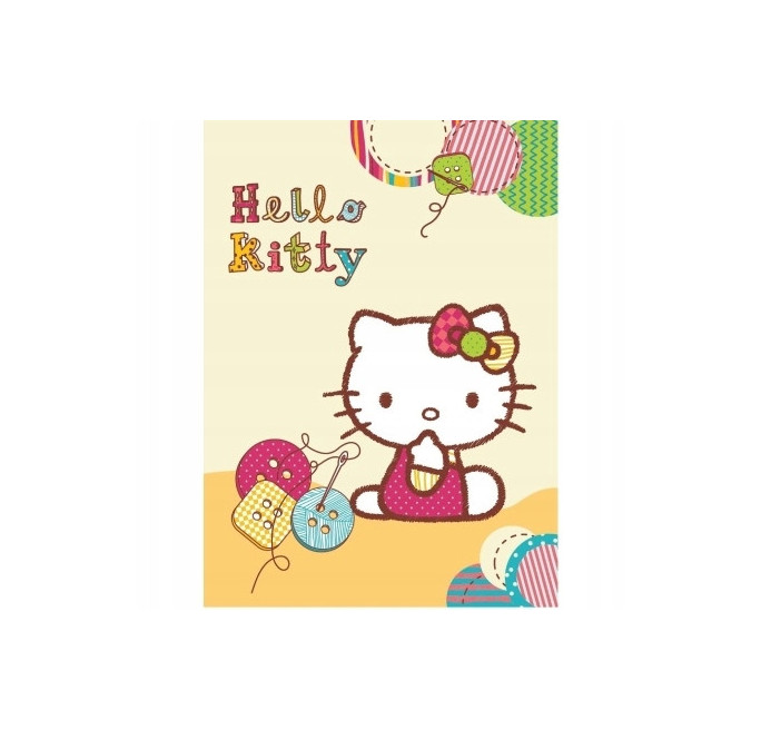 KOCYK AKRYLOWY 80x100 DLA NIEMOWLĄT I DZIECI HELLO KITTY KOTEK KREMOWY KOT