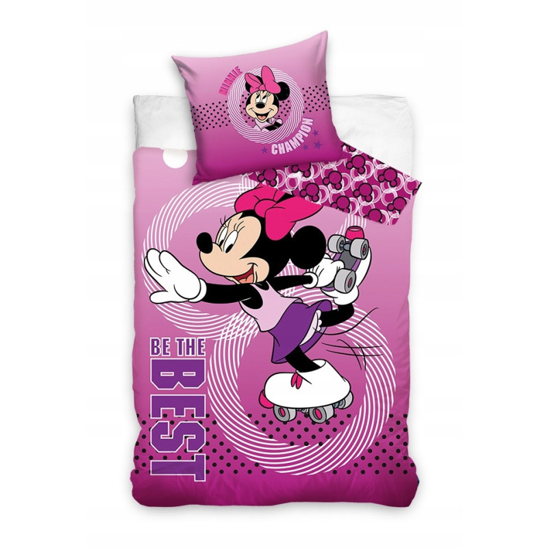 POŚCIEL 140x200 MYSZKA MINNIE MOUSE 100% BAWEŁNA FIOLETOWA RÓŻOWA