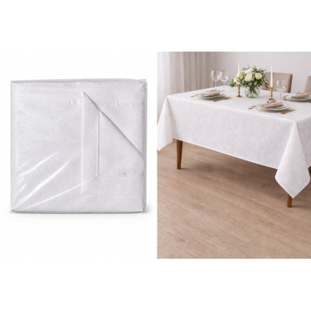 OBRUS 140x350 BIAŁY PLAMOODPORNY