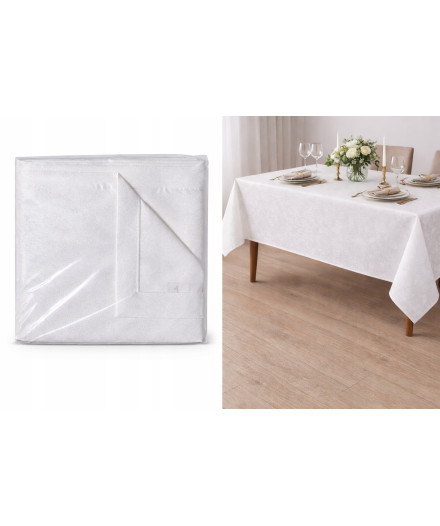 OBRUS 140x300 BIAŁY PLAMOODPORNY