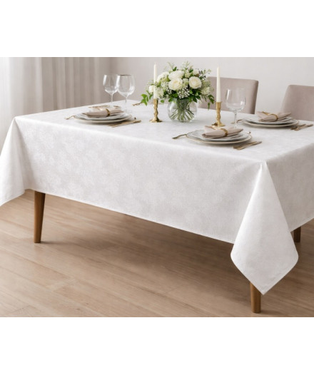 OBRUS 140x300 BIAŁY PLAMOODPORNY