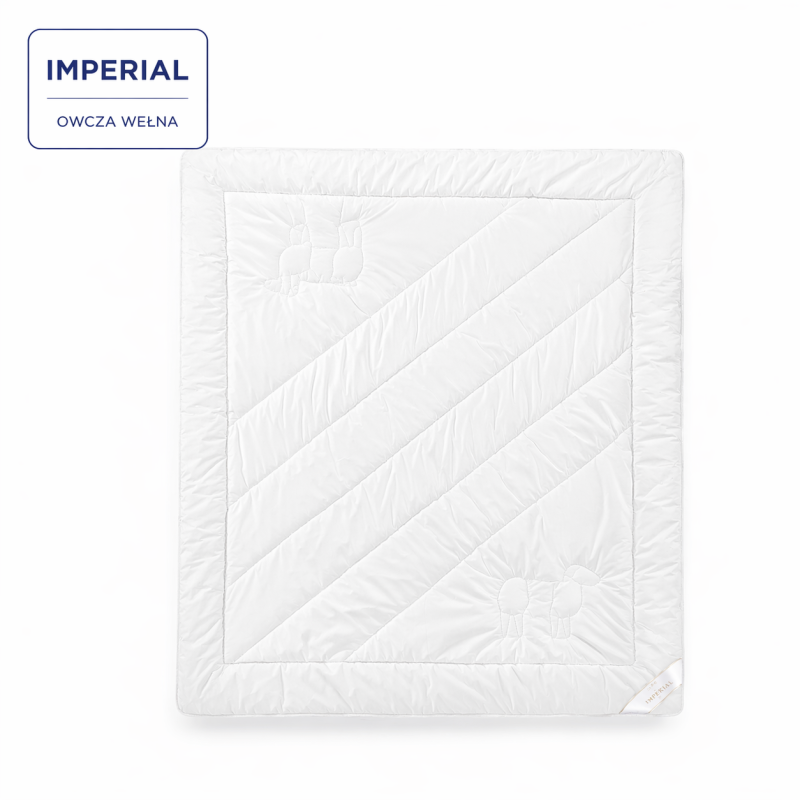 KOŁDRA LUKSUSOWA WEŁNA OWCZA IMPERIAL 140x200 AMW