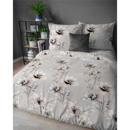 Pościel bawełniana flanelowa 220x200 w kwiaty flanela