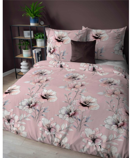 Pościel bawełniana flanelowa 220x200 w kwiaty