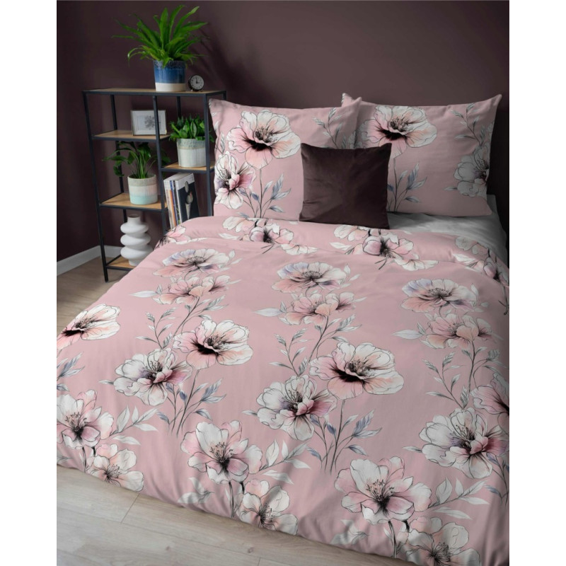 Pościel bawełniana flanelowa 220x200 w kwiaty