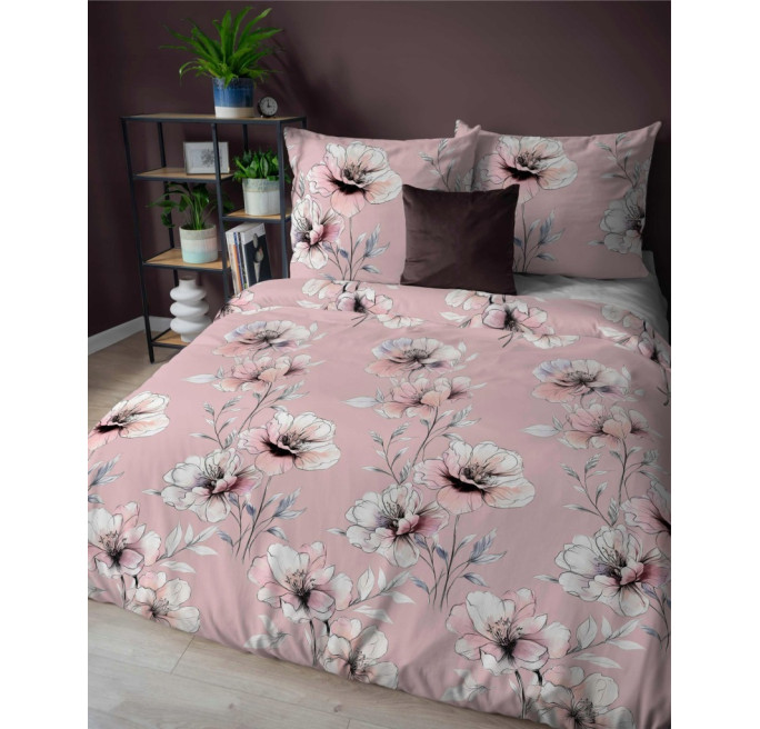 Pościel bawełniana flanelowa 220x200 w kwiaty