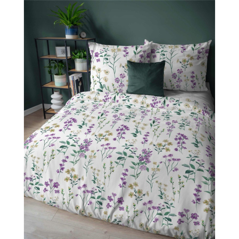 Pościel bawełniana flanelowa 220x200 w kwiaty flanela