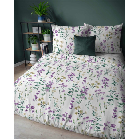 Pościel bawełniana flanelowa 220x200 w kwiaty flanela