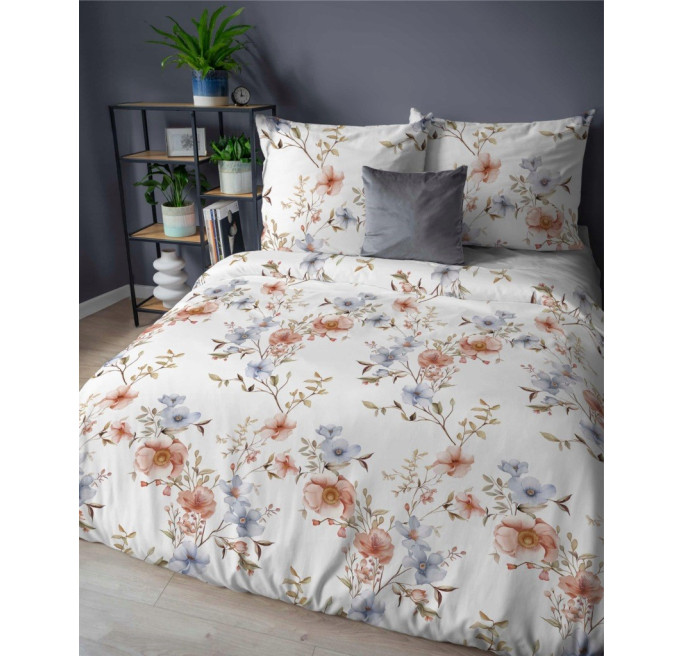 Pościel bawełniana flanelowa 220x200 w kwiaty flanela