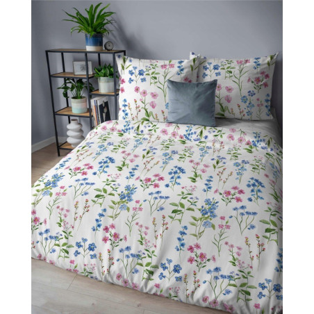 Pościel bawełniana flanelowa 220x200 w kwiaty flanela