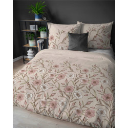 Pościel bawełniana flanelowa 220x200 w kwiaty flanela