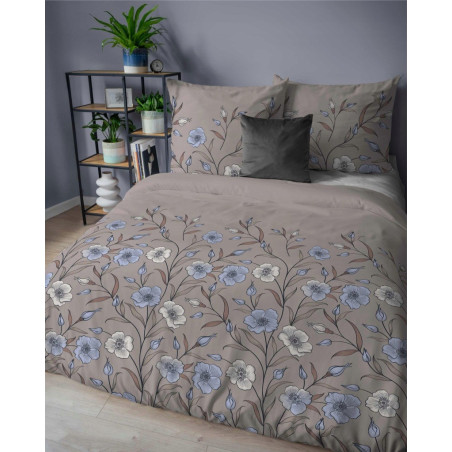 Pościel bawełniana flanelowa 220x200 w kwiaty flanela
