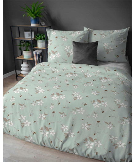 Pościel bawełniana flanelowa 220x200 w kwiaty flanela