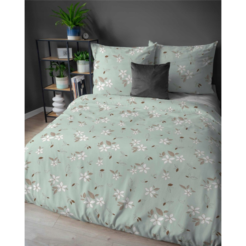 Pościel bawełniana flanelowa 220x200 w kwiaty flanela