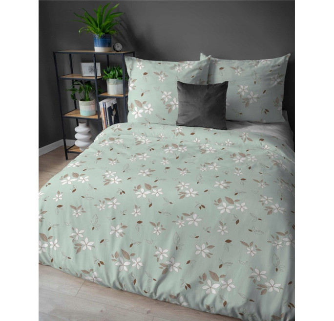 Pościel bawełniana flanelowa 220x200 w kwiaty flanela
