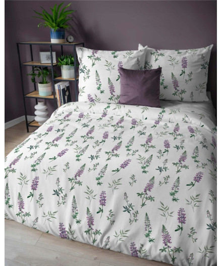 Pościel bawełniana flanelowa 220x200 w kwiaty flanela