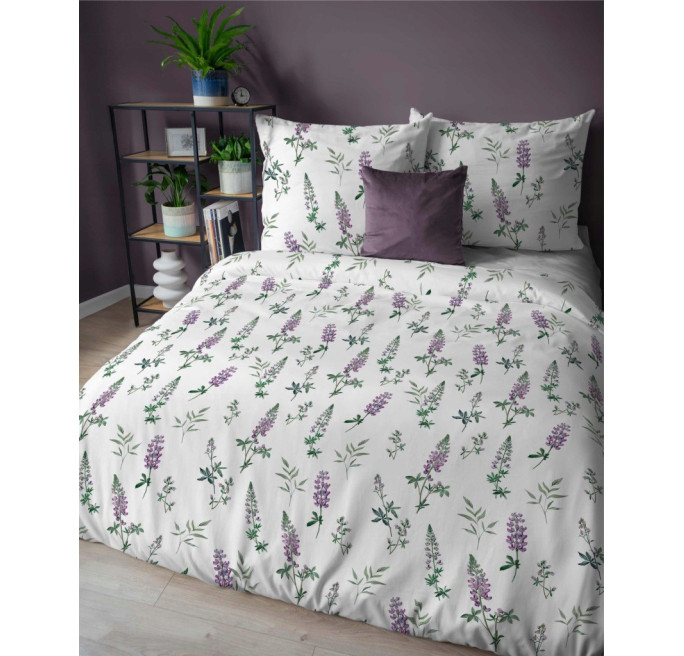 Pościel bawełniana flanelowa 220x200 w kwiaty flanela