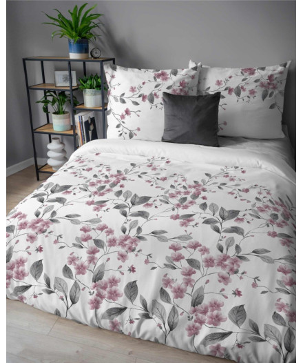 Pościel bawełniana flanelowa 220x200 w kwiaty flanela