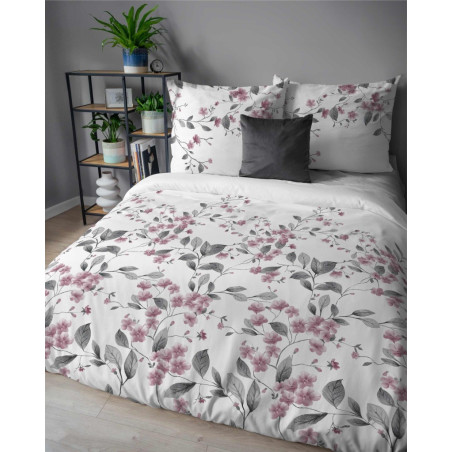 Pościel bawełniana flanelowa 220x200 w kwiaty flanela