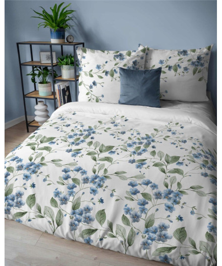 Pościel bawełniana flanelowa 220x200 w kwiaty flanela