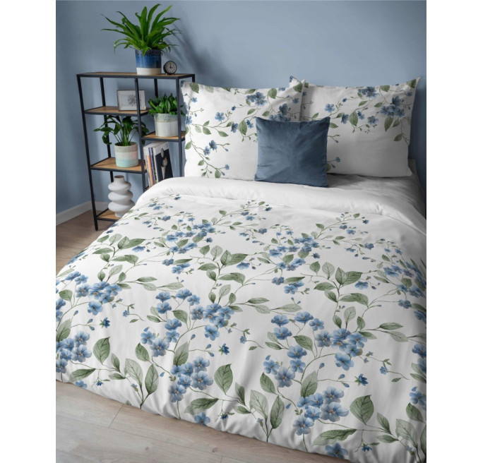 Pościel bawełniana flanelowa 220x200 w kwiaty flanela