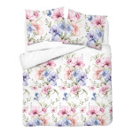Pościel bawełniana flanelowa 160x200 w kwiaty flanela