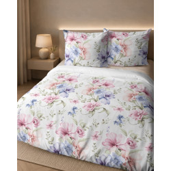 Pościel bawełniana flanelowa 160x200 w kwiaty flanela