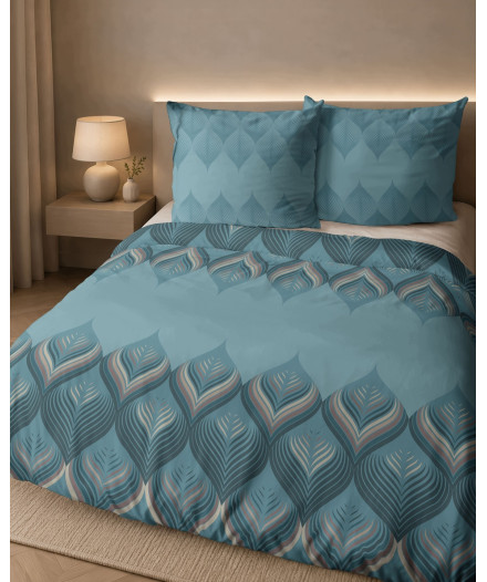 Pościel bawełniana flanelowa 160x200 gemetria flanela