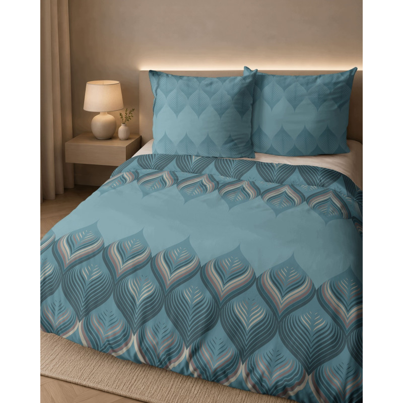 Pościel bawełniana flanelowa 160x200 gemetria flanela