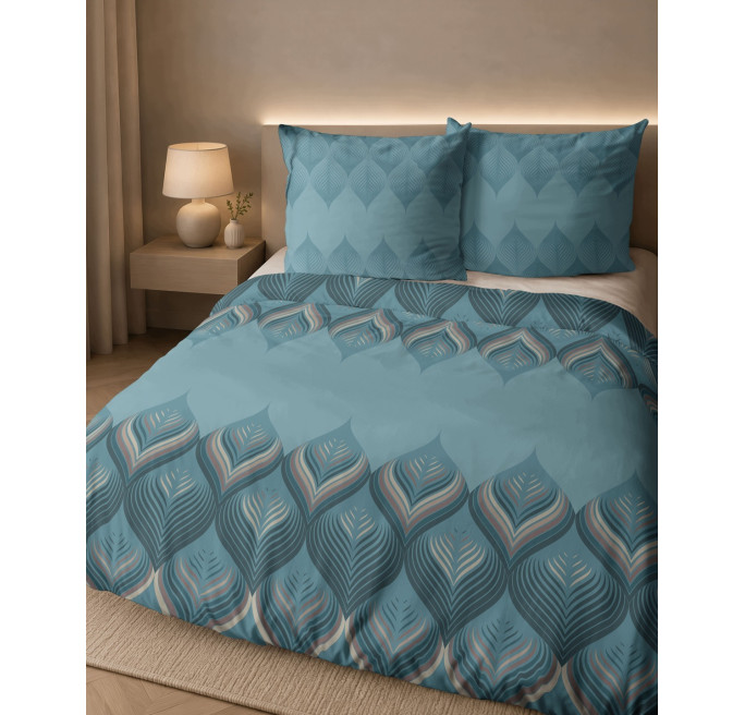 Pościel bawełniana flanelowa 160x200 gemetria flanela