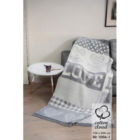 KOC BAWEŁNIANY COTTON CLOUD 150x200 SZARY 60% BAWEŁNA 35% AKRYL 5% POLI