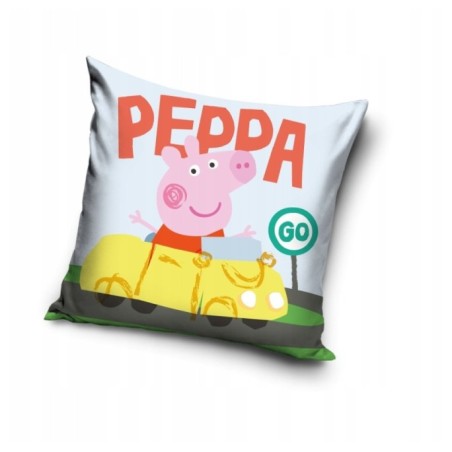 POSZEWKA 3D 40x40 DLA DZIECI NA PODUSZKĘ ŚWINKA PEPPA SAMOCHÓD BAJKA