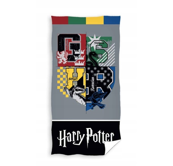 RĘCZNIK KĄPIELOWY 70X140 100% BAWEŁNA HARRY POTTER HERB HOGWWART LOGO