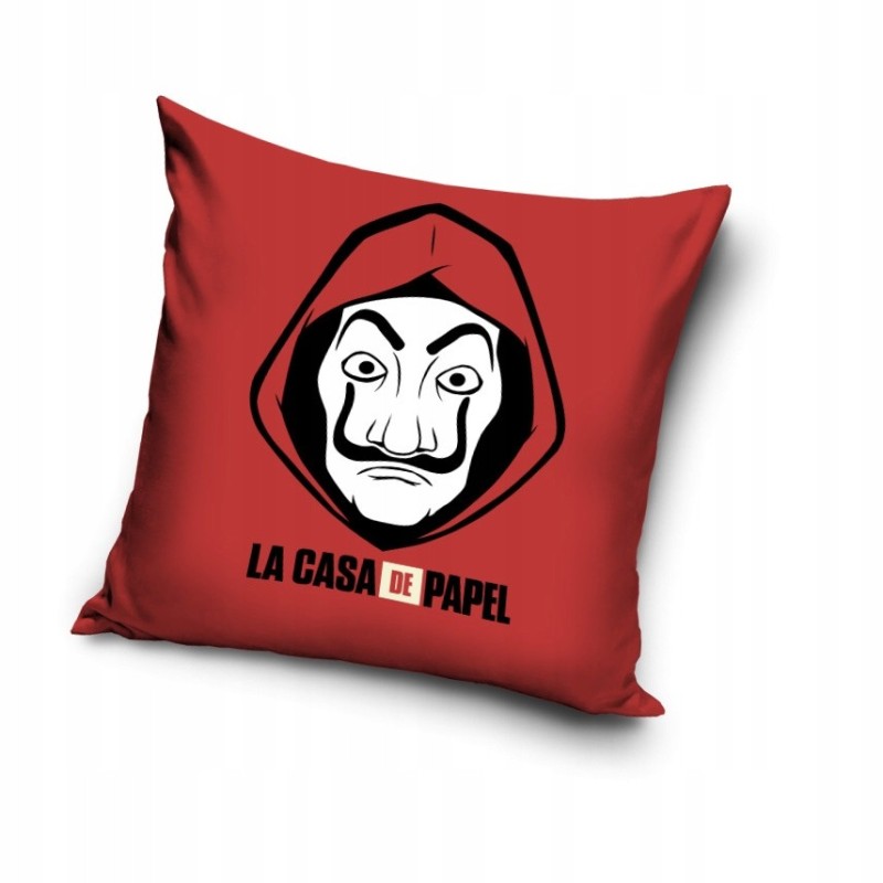 POSZEWKA NA PODUSZKĘ JAŚKA 3D 40x40 LA CASA DE PAPEL DOM Z PAPIERU SERIAL